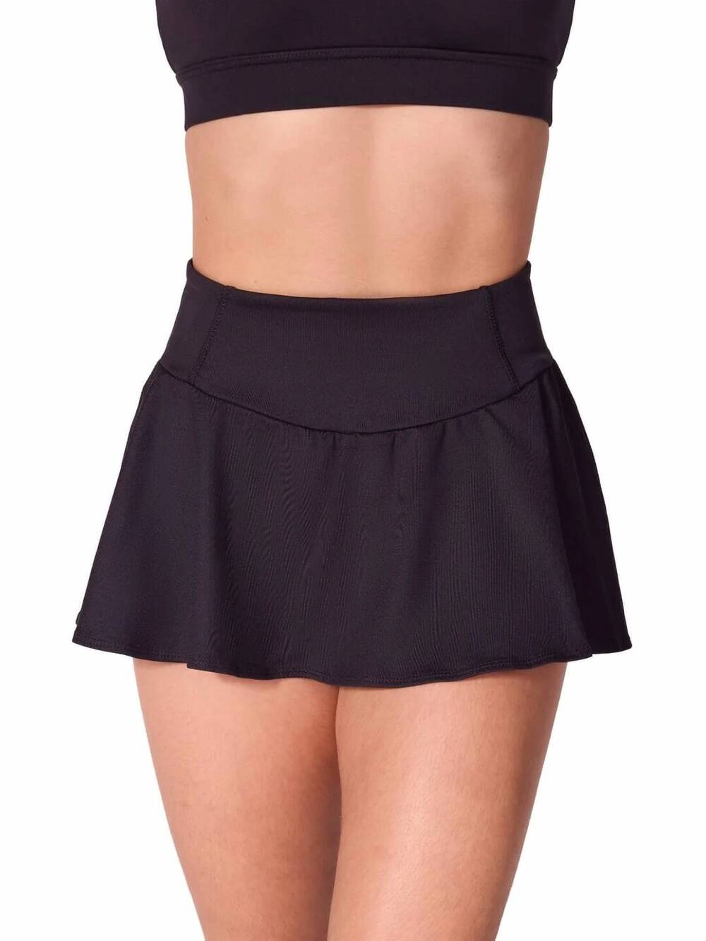 NEW CAPEZIO pleated pique skort in black